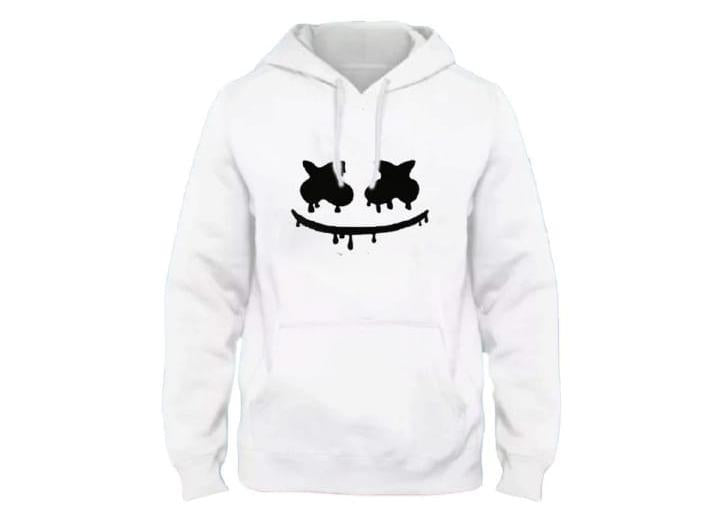 Men's Cozy White Graphic Sublimation Cotton Hoodie