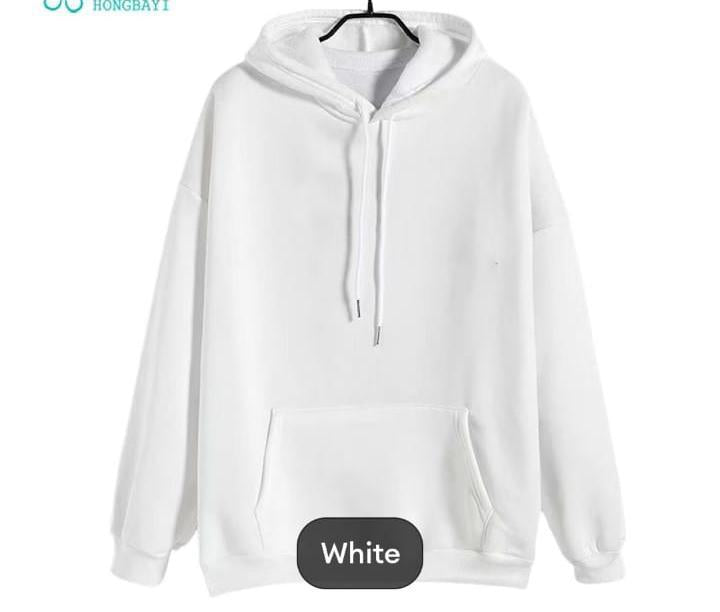 Men's Cozy White Graphic Sublimation Cotton Hoodie
