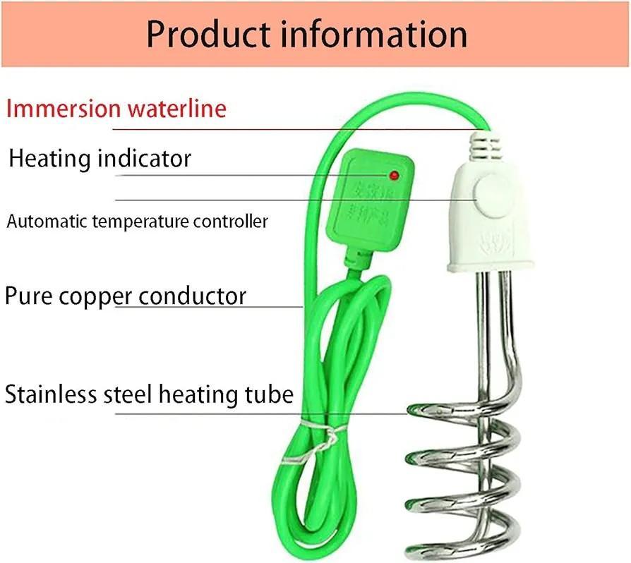 1500W Fast-Heating Electric Immersion Water Heater Rod