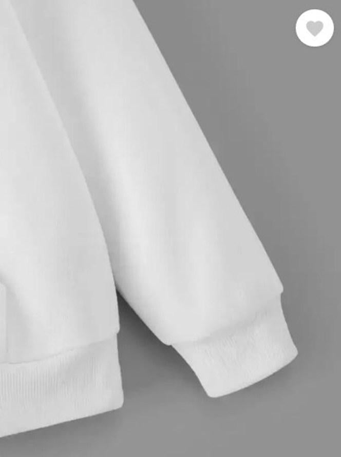 Men's Crisp White Plain Fleece Hoodie