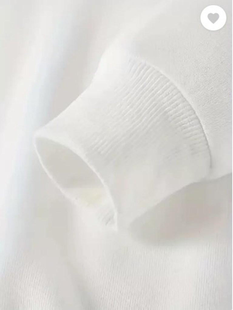 Men's Crisp White Plain Fleece Hoodie